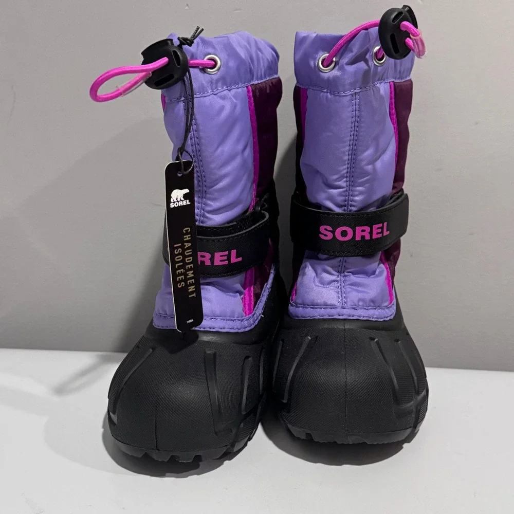 Sorel Flurry Snow Boots Kids Toddler Sz 10 Purple Berry Insulated Waterproof NEW